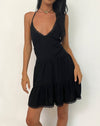 Image of Londyn Tiered Halter Mini Dress in Black