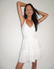 Image of Londyn Tiered Halter Mini Dress in Off White