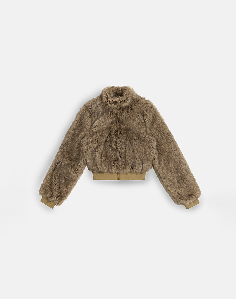 Image of Lovaro Jacket in Faux Fur Brown