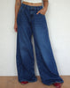 Image of Roomy Oversized Low Rise Jeans in Mid Blue Used