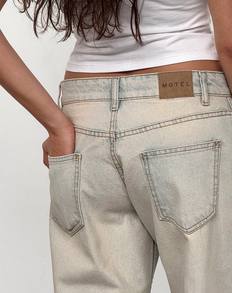 Image of Low Rise Parallel Jeans In Arctic Blue