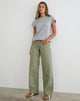 Image of Low Rise Parallel Jeans in Fern Green