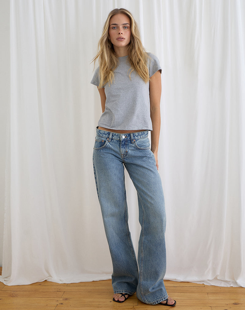 Image of Low Rise Parallel Jeans in True Blue