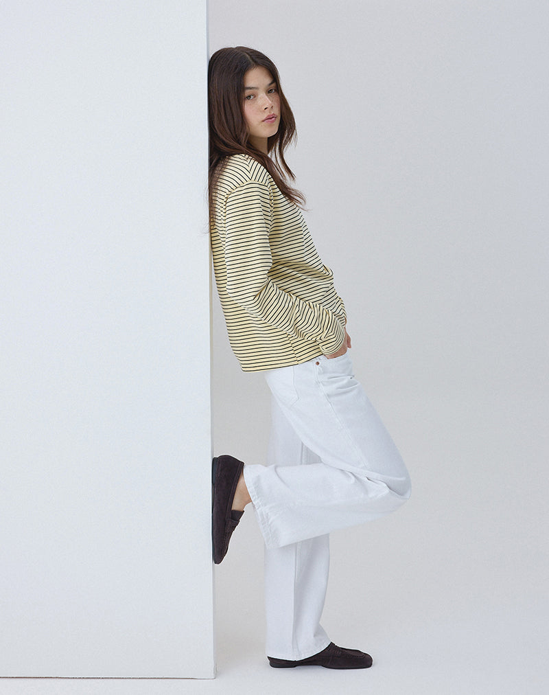 Image of Low Rise Parallel Jeans in True White