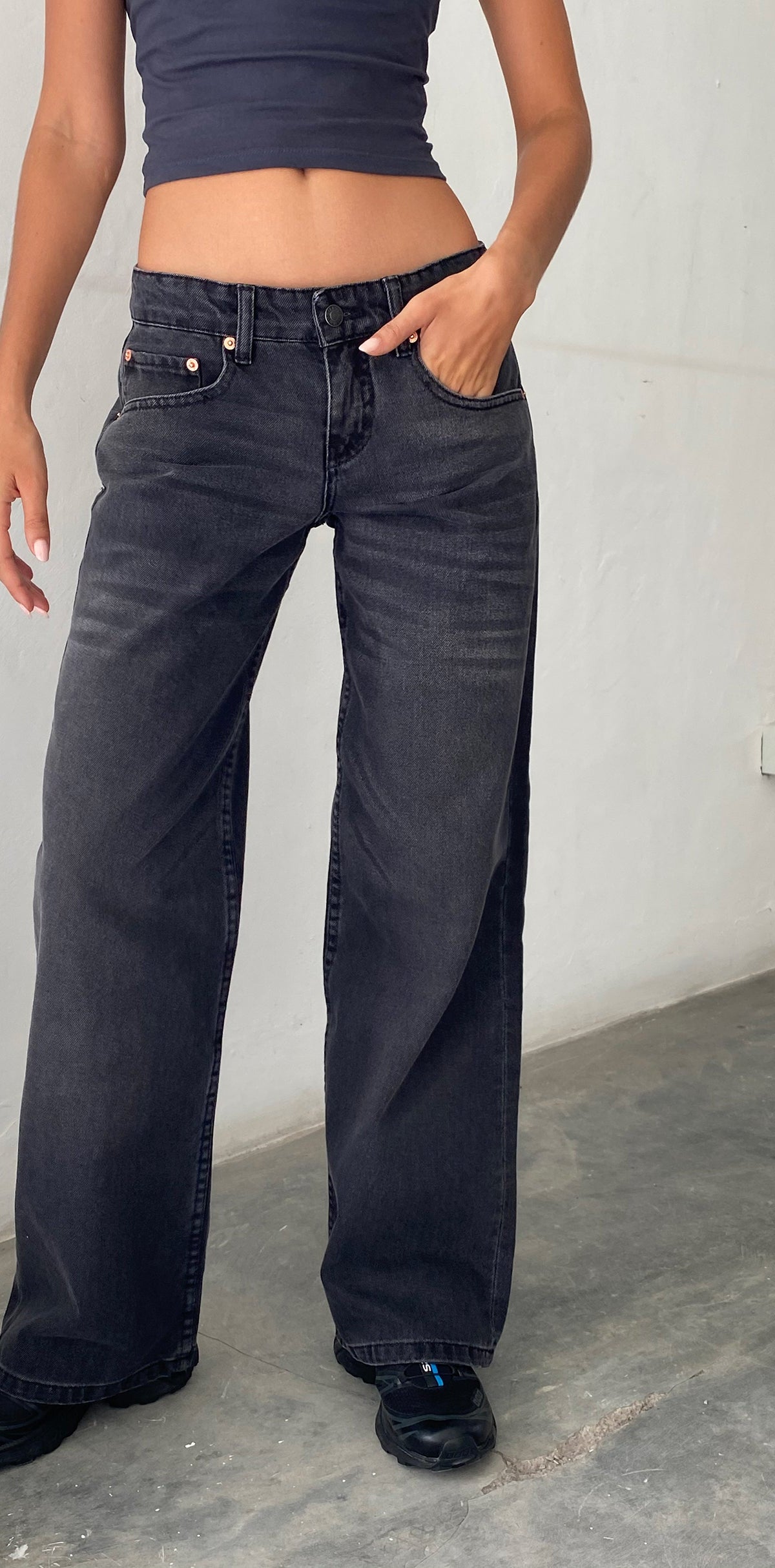 Vintage Black Low Rise Jeans | Parallel – motelrocks-com-eur