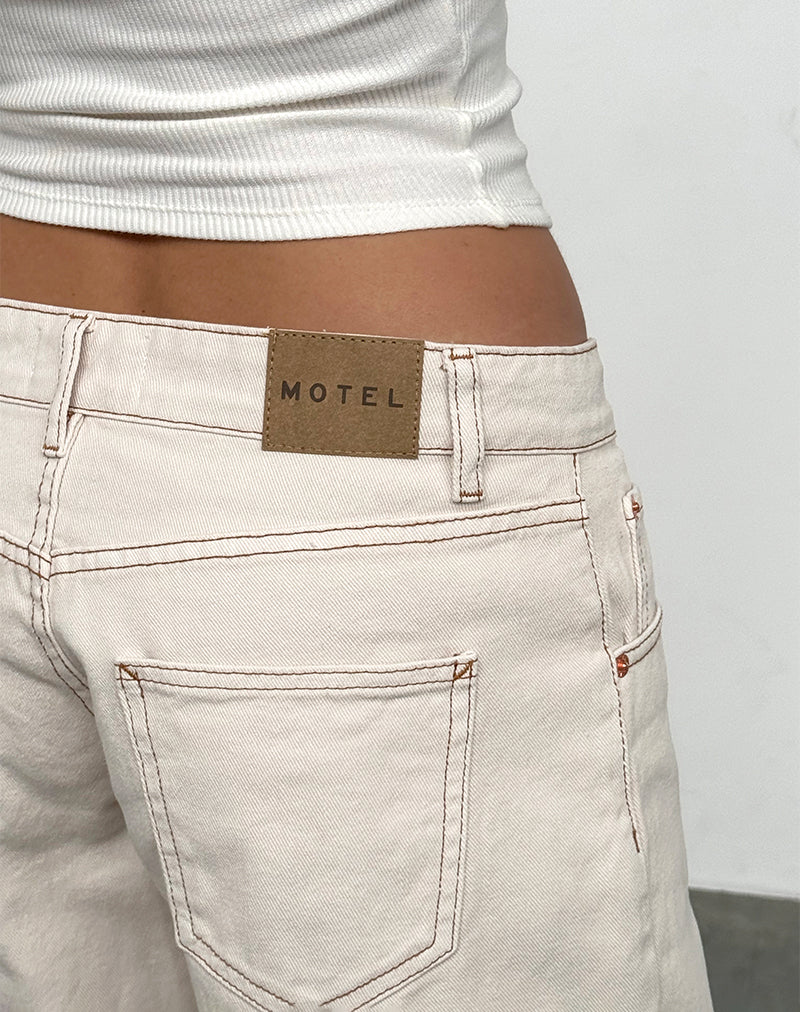 Image of Low Rise Parallel Jeans in Off White