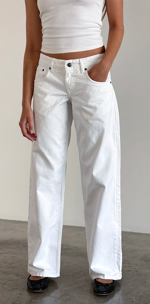 Image of Low Rise Parallel Jeans in True White