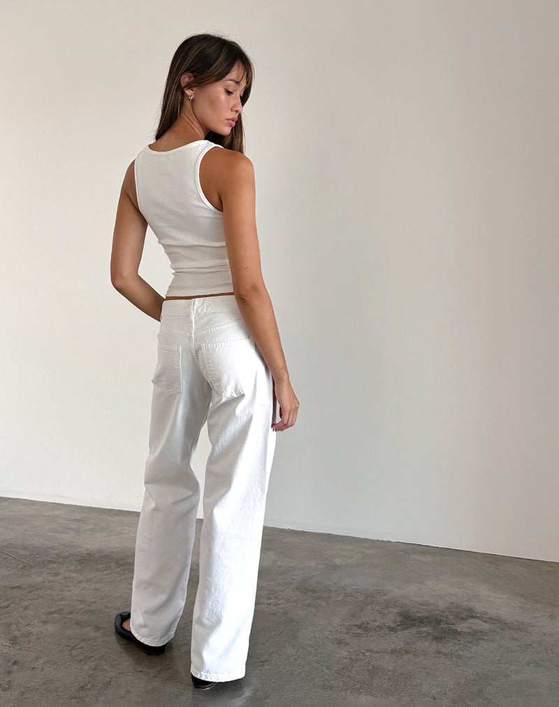 Image of Low Rise Parallel Jeans in True White
