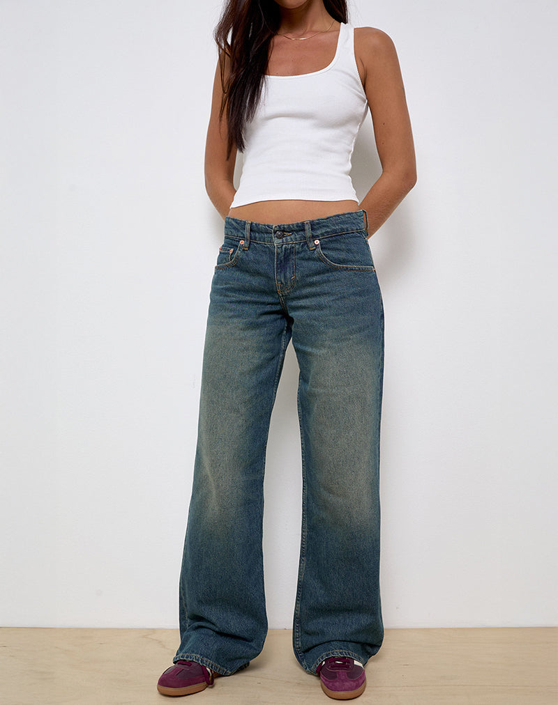 Image of Low Rise Parallel Jeans in Vintage Green Used
