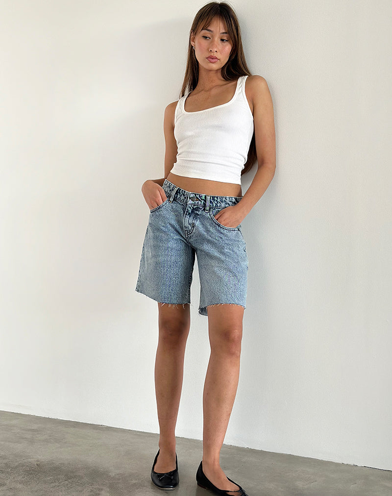 Image of Low Rise Roomy Shorts in Vintage Blue Wash
