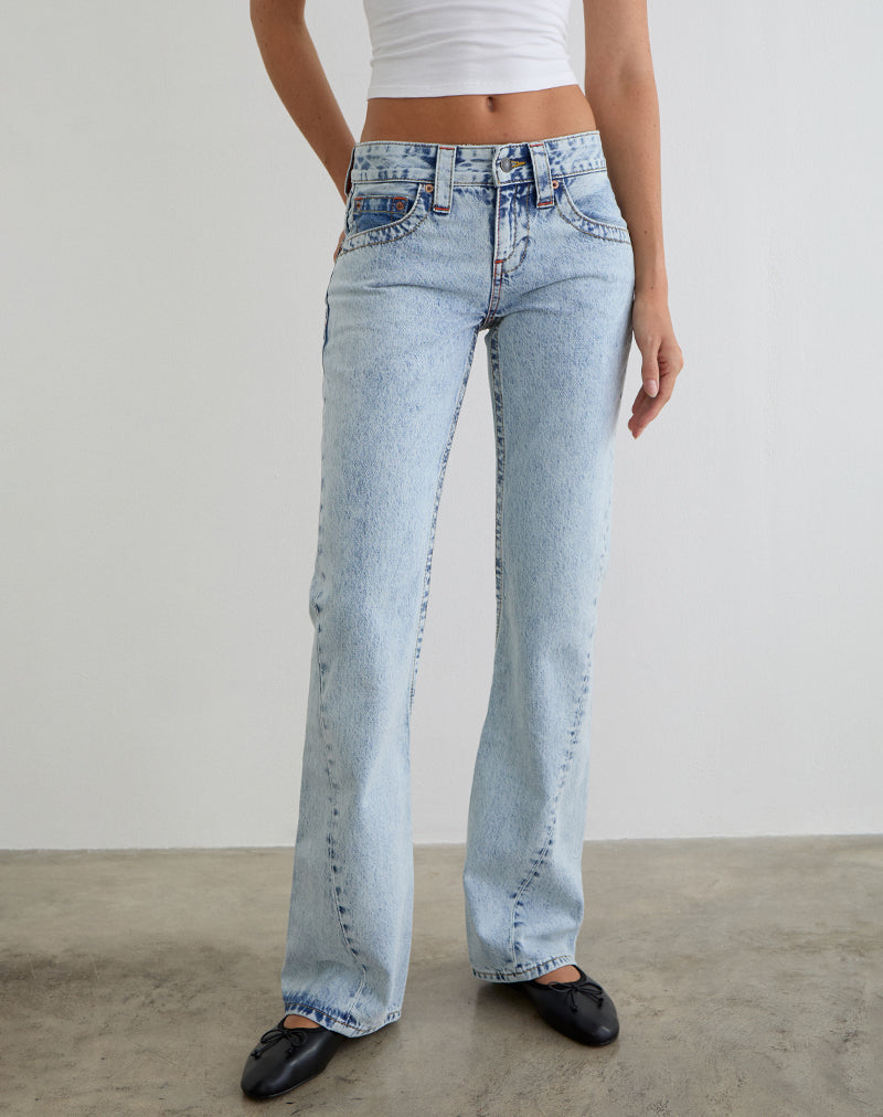 Image of Low Rise Twisted Seam Jeans in 80's Blue Wash