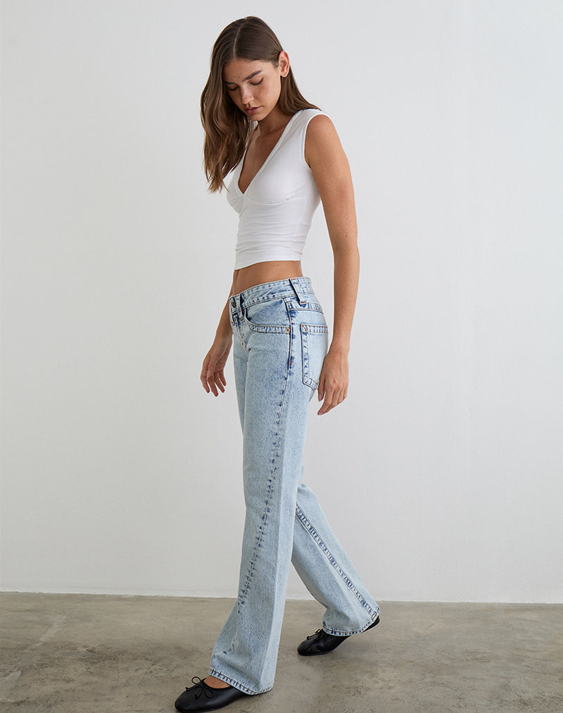 Image of Low Rise Twisted Seam Jeans in 80's Blue Wash