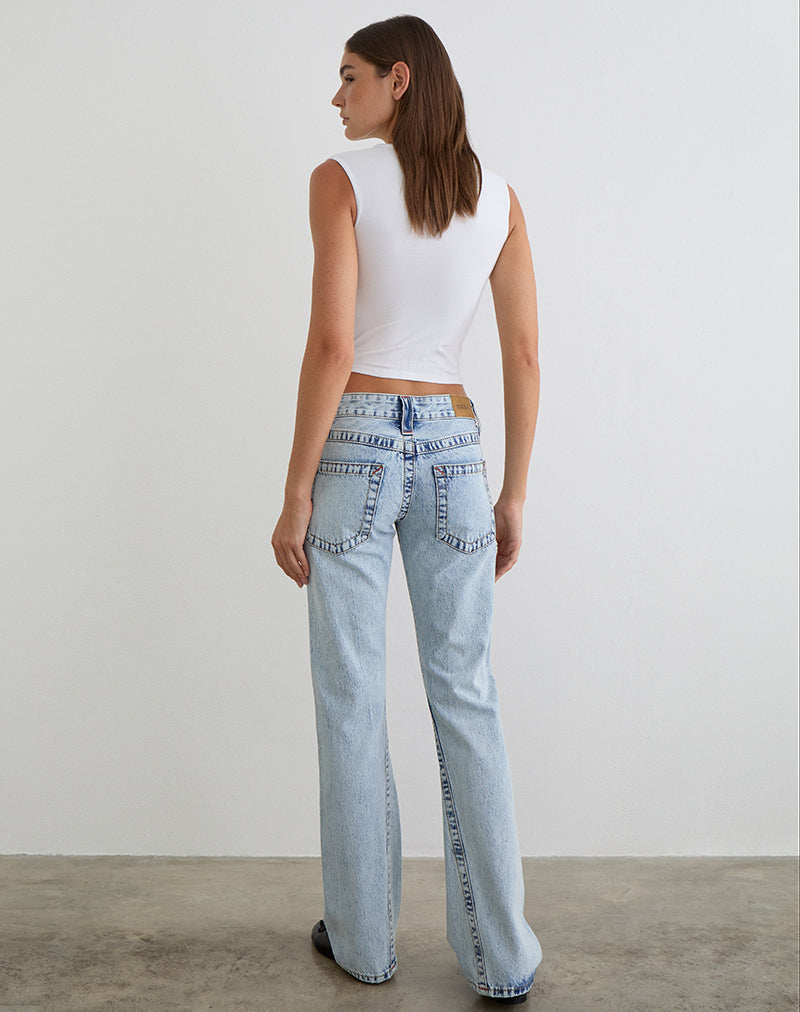 Image of Low Rise Twisted Seam Jeans in 80's Blue Wash