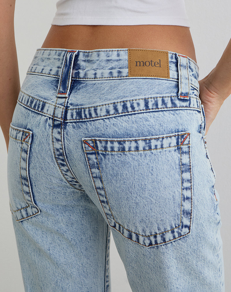 Image of Low Rise Twisted Seam Jeans in 80's Blue Wash