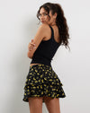 Image of Lowisa Frill Mini Skirt in Buttercup Black Yellow