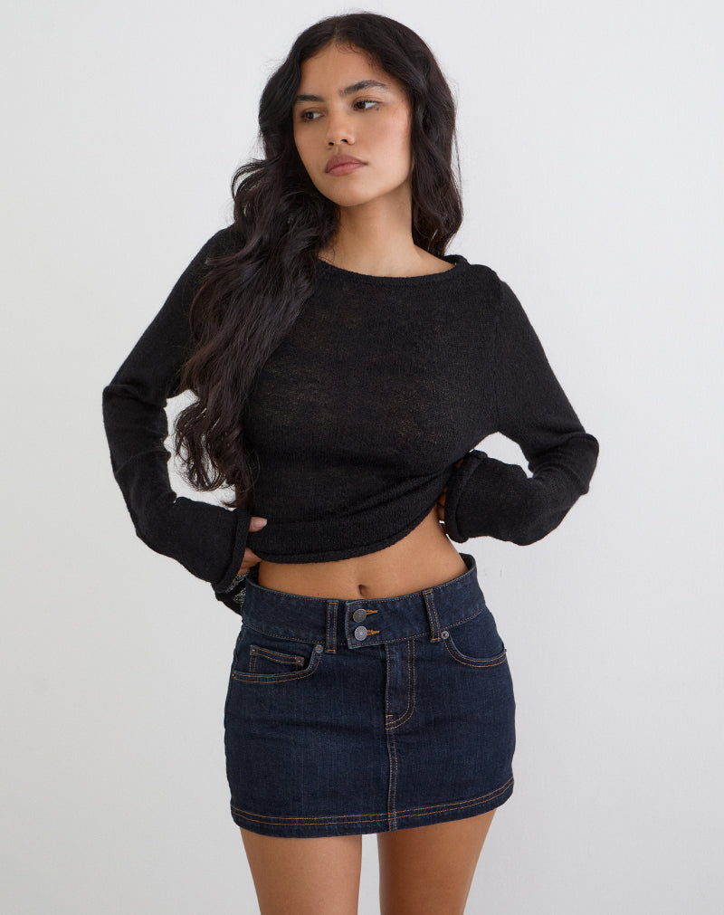 Indigo Low Rise Mini Skirt | Denim – motelrocks-com-eur