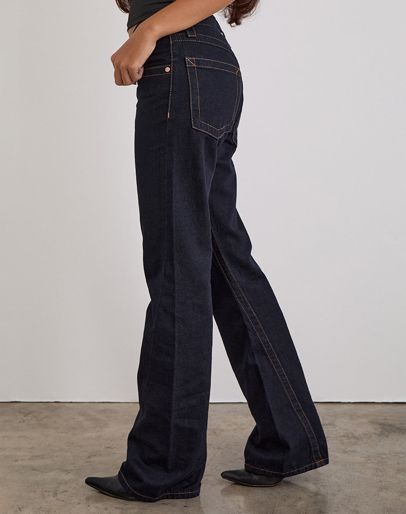 Low Rise Twisted Seam Jeans in Rinse