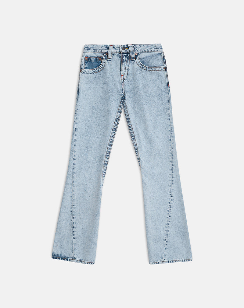 Image of Low Rise Twisted Seam Jeans in 80's Blue Wash