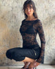 Image of Lubica Long Sleeve Top in Lace Black