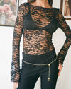 Image of Lubica Long Sleeve Top in Lace Black