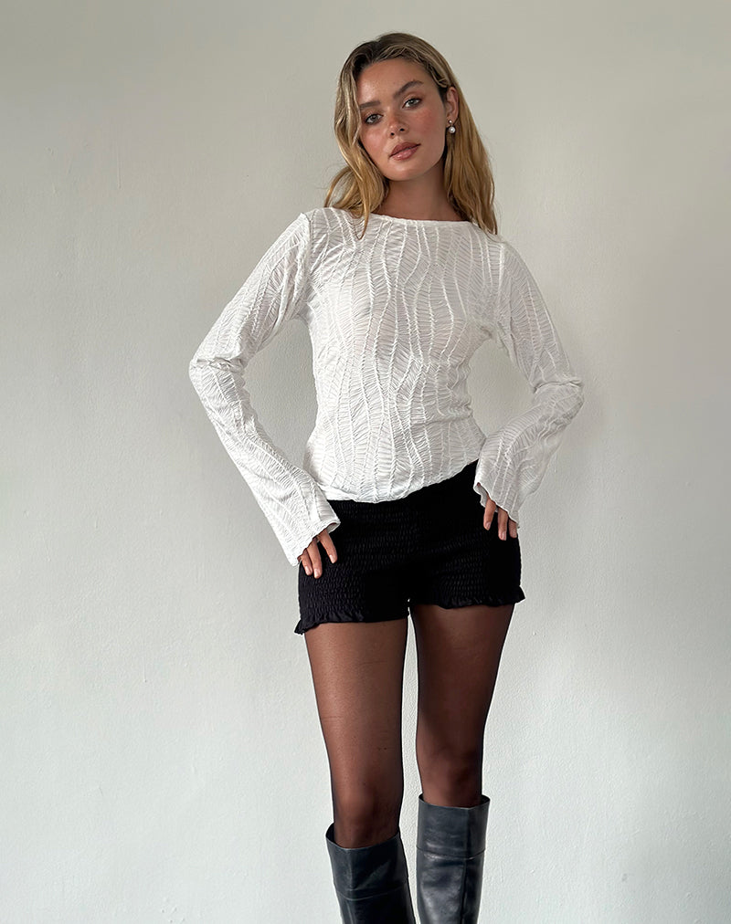 Motel Rocks Ripple Jacquard White Ripple Top | Lucca – motelrocks-com-eur