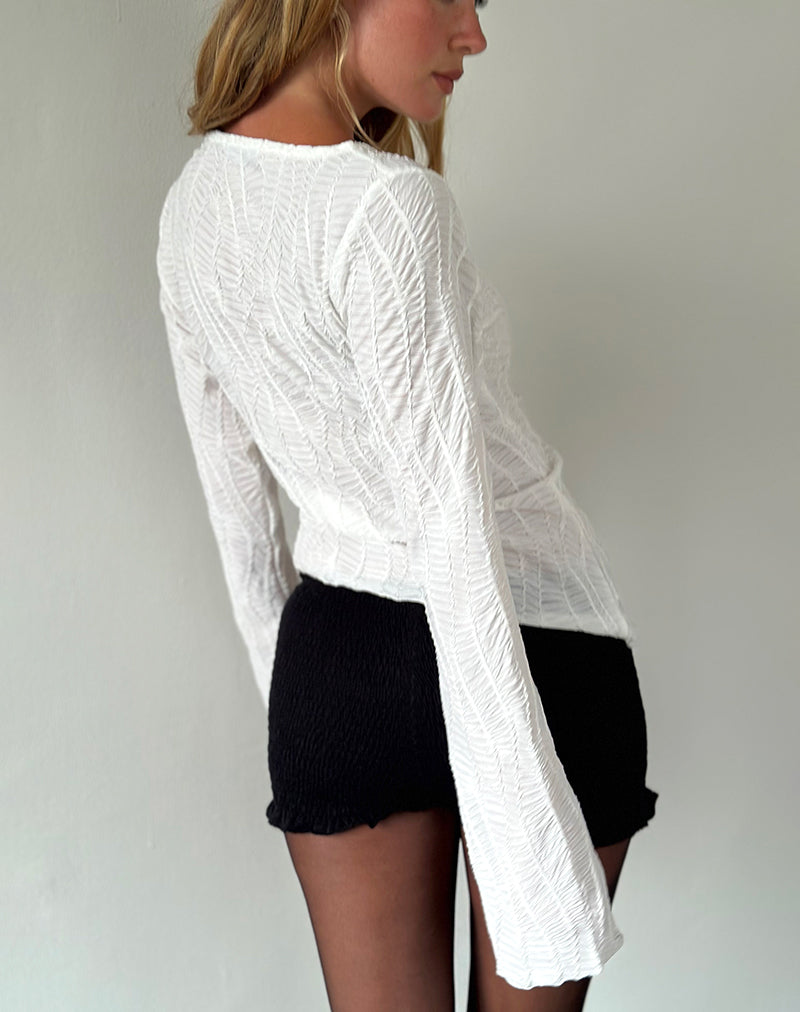 Motel Rocks Ripple Jacquard White Ripple Top | Lucca – motelrocks-com-eur