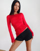 image of Lucca Long Sleeve Top in Slinky Lace Red