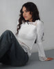 Image of Lucca Long Sleeve Top in Lace White