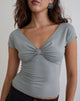 Image of Lumira V Neck Top in Jersey Grey