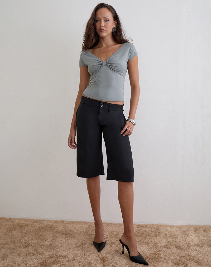 Image of Lumira V Neck Top in Jersey Grey