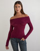 Image of Lune Bardot Jumper in Knit Wine