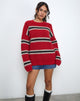 Image of Lunet Knitted Jumper in Red and Black Stripe