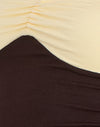 Rayon Jersey Bitter Chocolate and Lemon Yellow