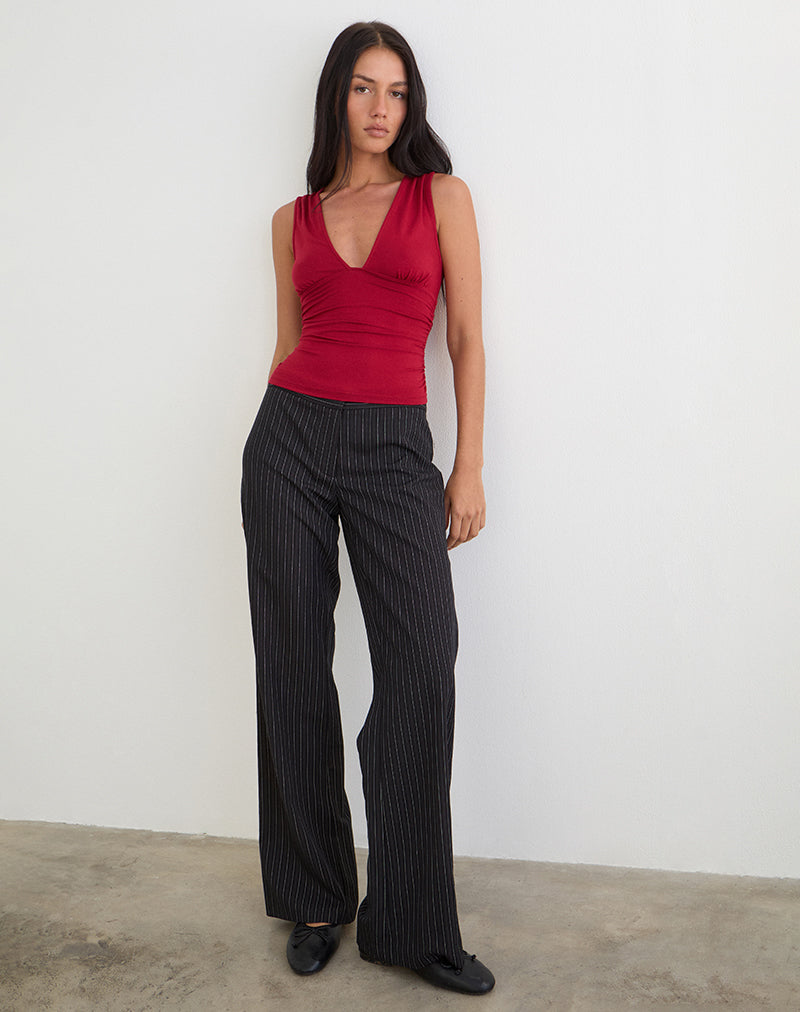 Image of Lycia Plunge Top in Adrenaline Red