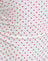 Bianco con stampa micropolka rossa