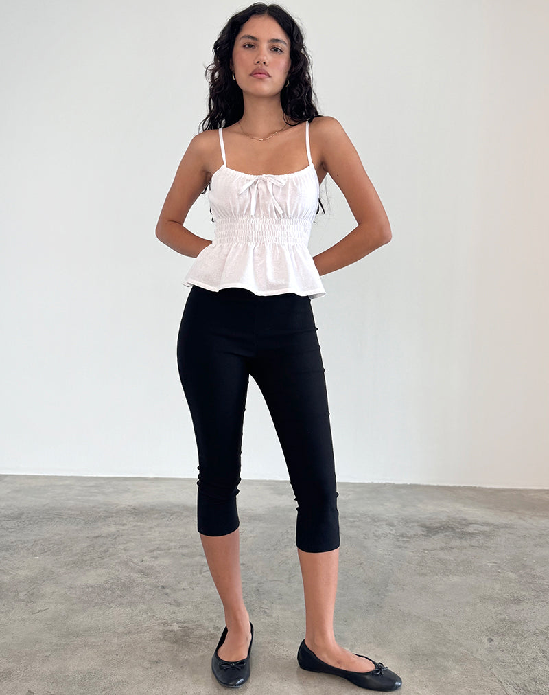 Off White Tie Front Cami Top | Lyncia – motelrocks-com-eur