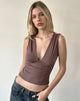 Image of Lynod Plunge Top in Deep Taupe