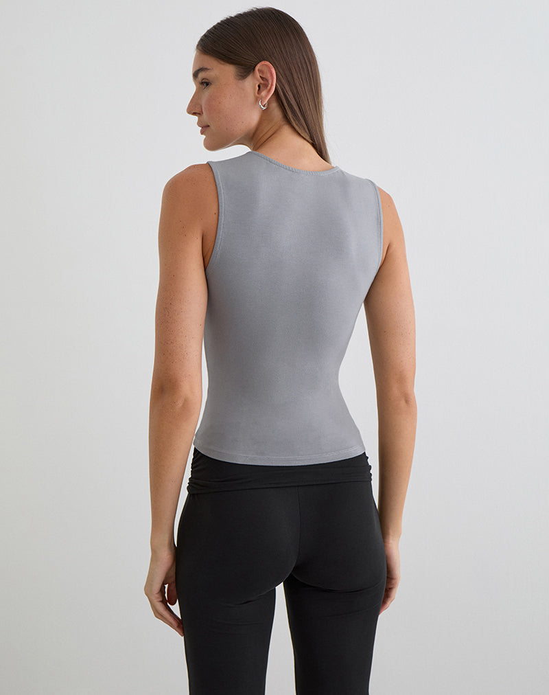 Image of Lynod Plunge Top in Grey