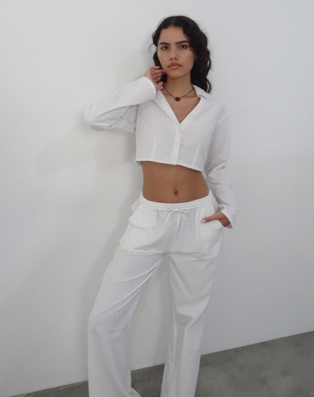 Lyse Super Cropped Shirt in White