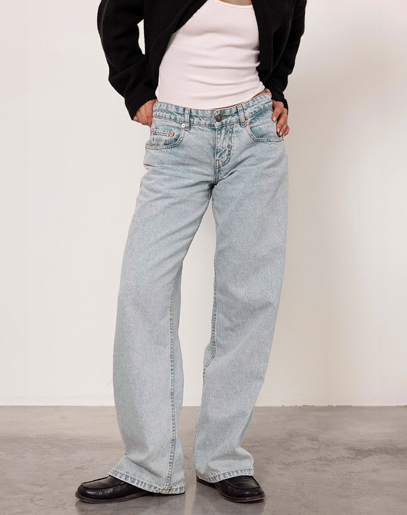 Image of Low Rise Parallel Jeans in 80s Light Blue Wash