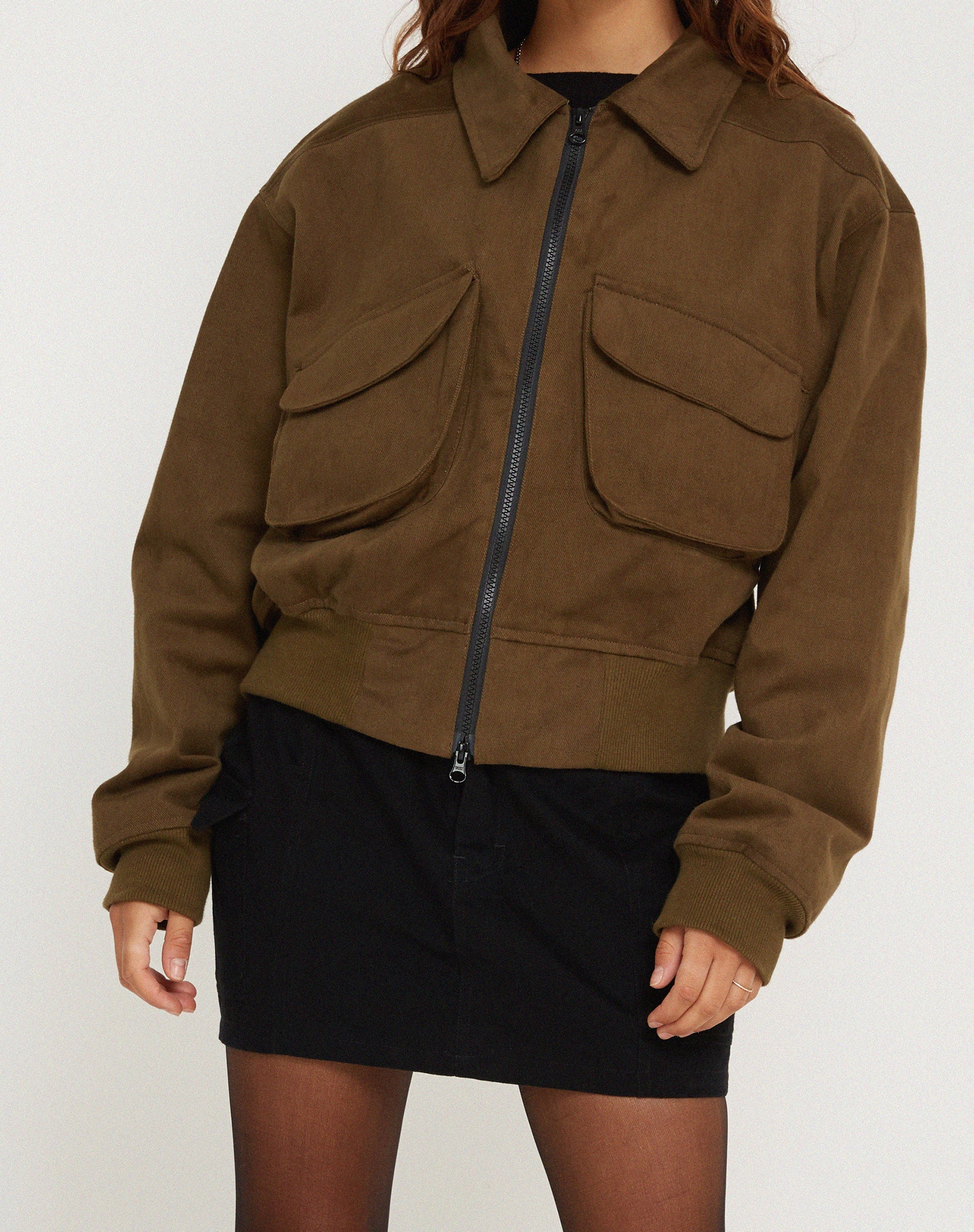image of MA2 Jacket in Twill Suede Khaki