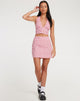 image of Pelmo Mini Skirt in Apple Check Blush Red