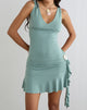 Image of Mahalia Plunge Mini Dress in Aqua Grey