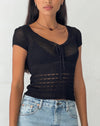 Image of Maika Knitted Top in Black