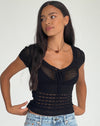 Image of Maika Knitted Top in Black
