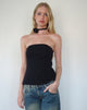 Image of Mairi Longline Bandeau Top in Black Tailoring