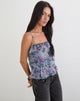 Image of Maitra Cami Top in Chiffon Shadow Lily Blue