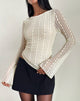 Image of Malakai Long Sleeve Top in Lace Ivory