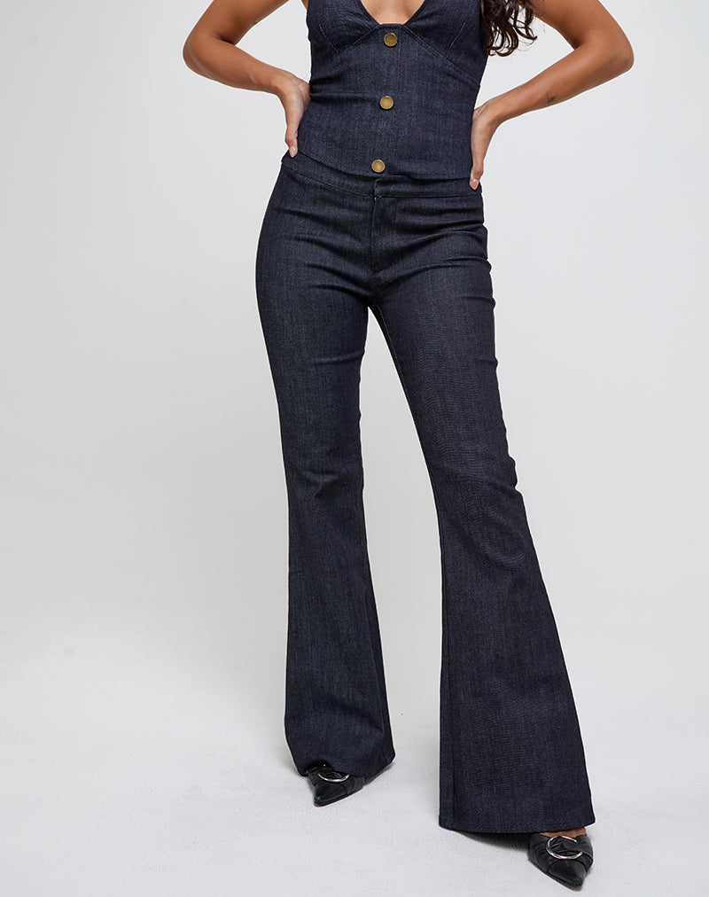 Image of Malvinas Trousers in Dark Denim Indigo