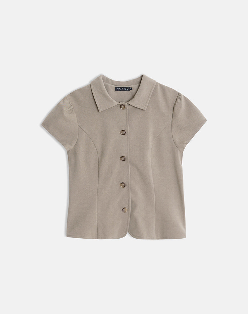 Maorah Bluse in Tailoring Light Taupe